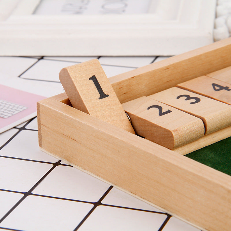 Shut The Box Game - Fun Table Math Game for Adults & Kids