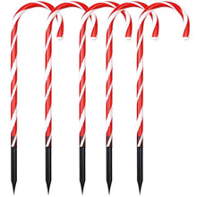 Load image into Gallery viewer, Solar Candy Cane Christmas Decorations