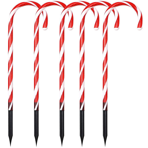 Solar Candy Cane Christmas Decorations