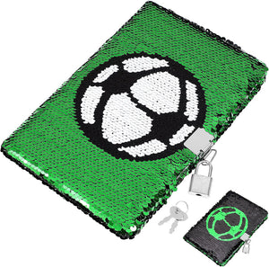 Football Sequin Diary Notebook Journal