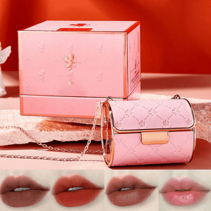 Velvet Matte Lipstick Set with Chain Bag