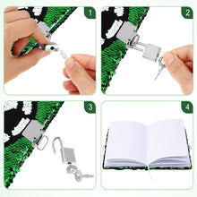 Load image into Gallery viewer, Football Sequin Diary Notebook Journal