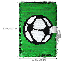 Load image into Gallery viewer, Football Sequin Diary Notebook Journal