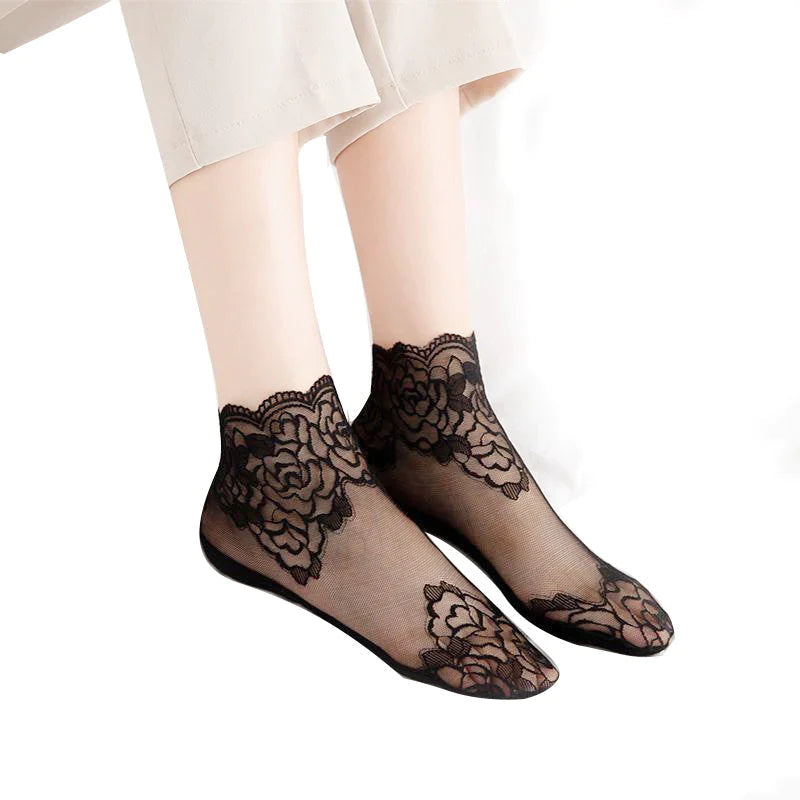 Ladies Fashion Lace Socks