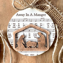 Load image into Gallery viewer, Music Sheet Nativity Ornament