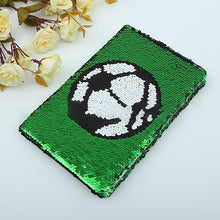 Load image into Gallery viewer, Football Sequin Diary Notebook Journal