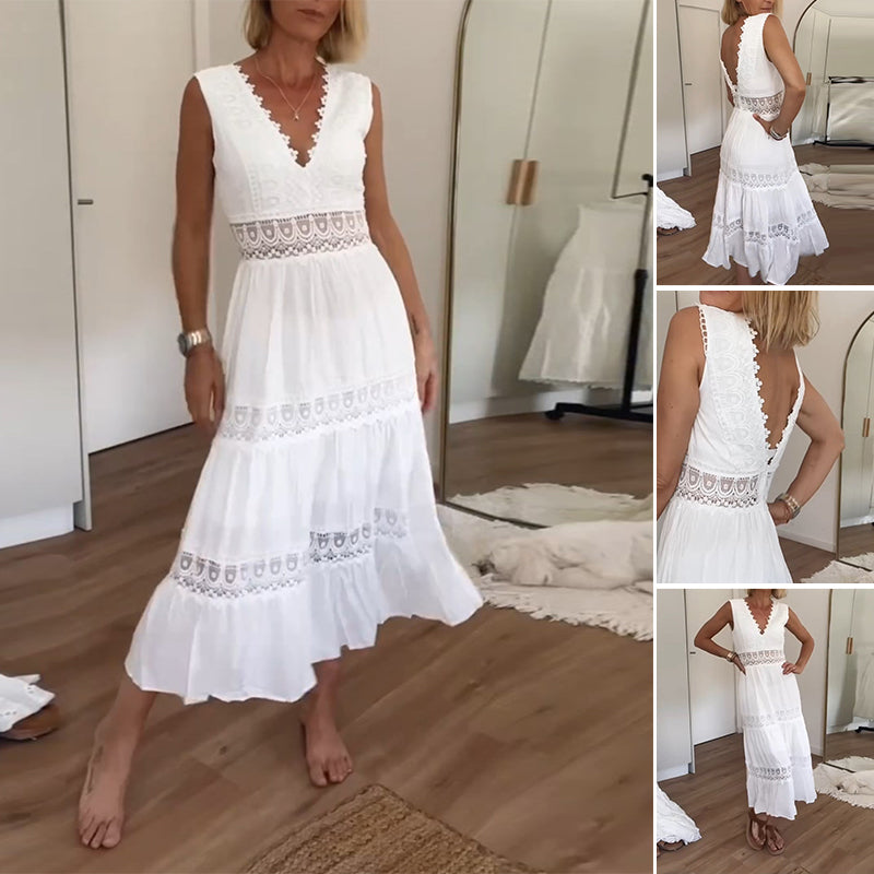 Sleeveless Lace Long Dress(Pre-sale)