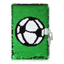 Load image into Gallery viewer, Football Sequin Diary Notebook Journal