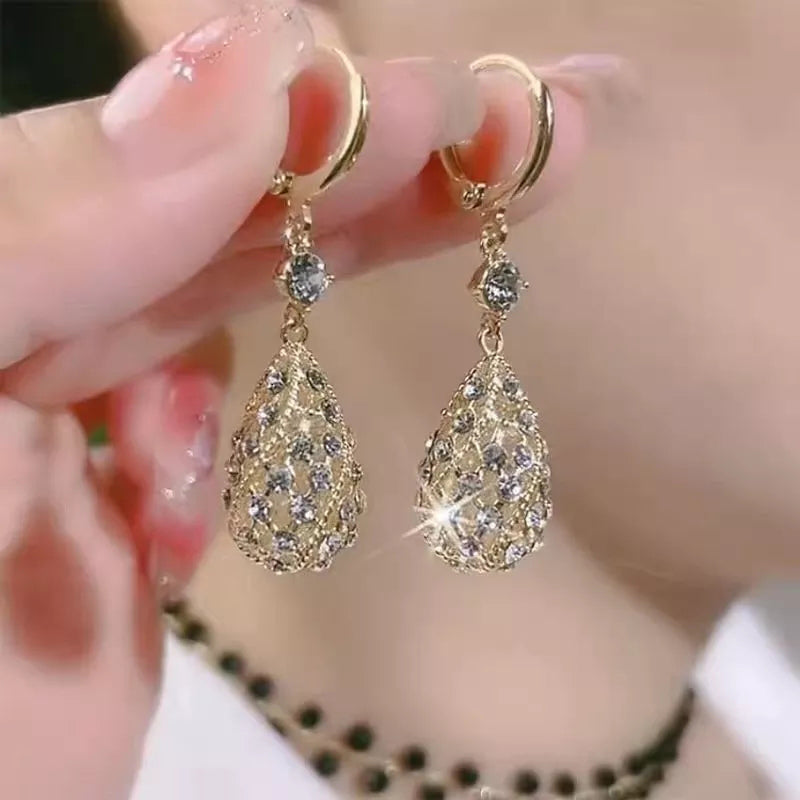 Fashion Diamond Water-Drop Earrings