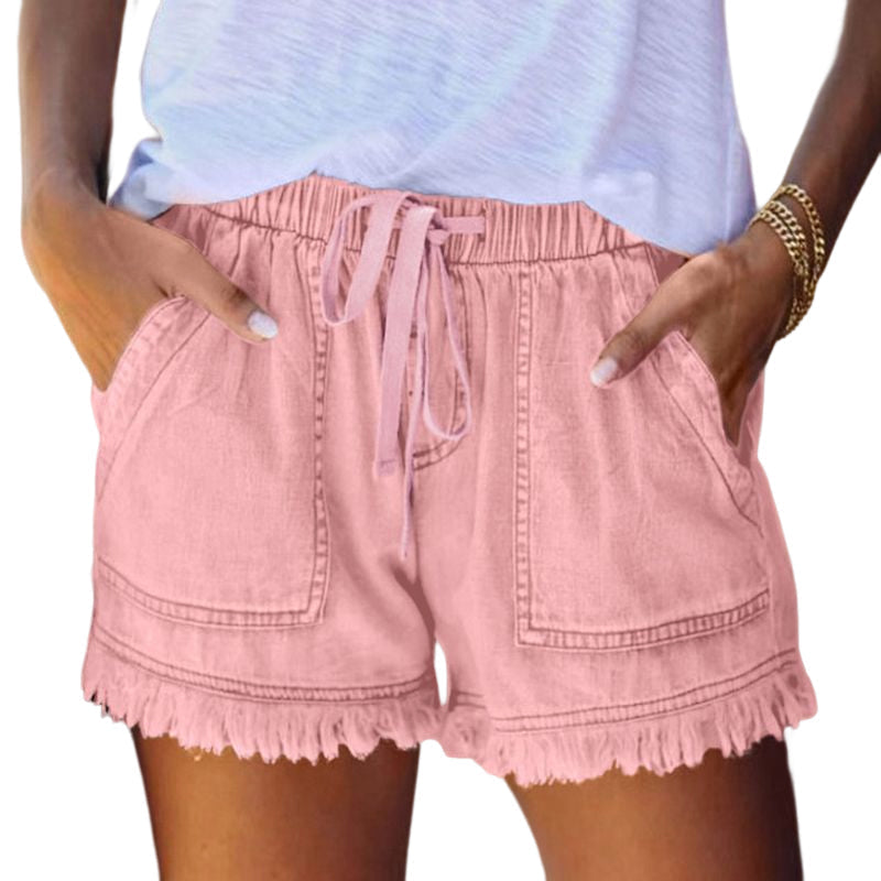 Women's Casual Denim Shorts With Pockets Cotton Jeans Shorts