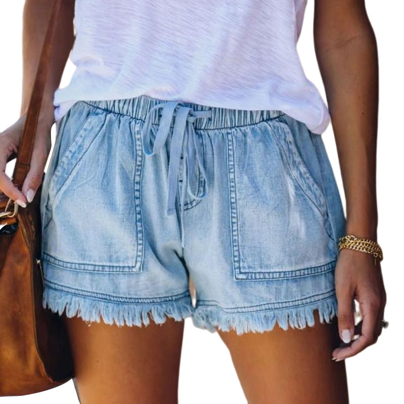 Women's Casual Denim Shorts With Pockets Cotton Jeans Shorts