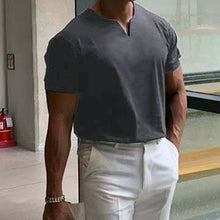 Load image into Gallery viewer, Short-sleeved V-neck athletic t-shirt