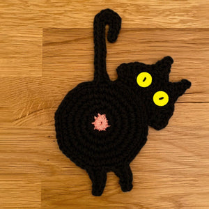 Cute Knitted Kitten Butt Coasters