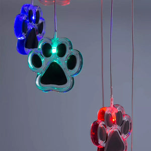 Bear Paw Print Solar Wind Chime