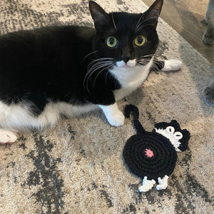 Cute Knitted Kitten Butt Coasters