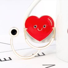 Load image into Gallery viewer, Love Heart Stethoscope Mini Brooch