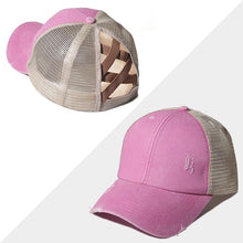 Load image into Gallery viewer, New Mesh Cross Outout Ponytail Baseball Cap