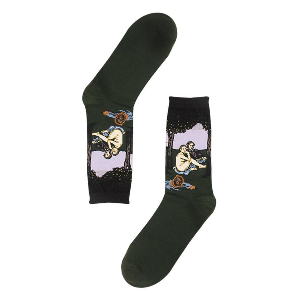 Classic Art Patterned Mid Socks