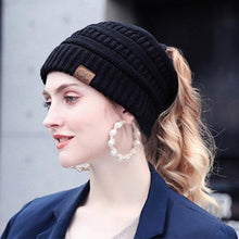 Load image into Gallery viewer, Soft Knit Ponytail Beanie