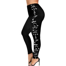 Load image into Gallery viewer, Plus Size High Waist Legging Music Note Print Sport Pants