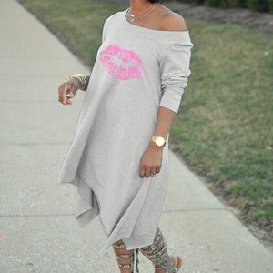 Lips Print T-shirt Dress