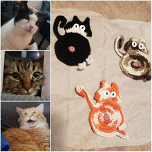 Load image into Gallery viewer, Cute Knitted Kitten Butt Coasters