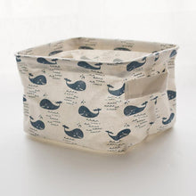 Load image into Gallery viewer, Folding Cotton Fabric Storage Basket