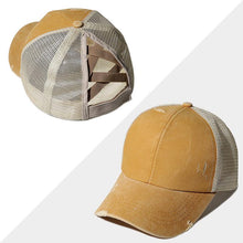 Load image into Gallery viewer, New Mesh Cross Outout Ponytail Baseball Cap