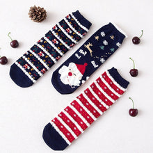 Load image into Gallery viewer, Christmas Cartoon Jacquard Cotton Women&#39;s Socks, 3 Sets