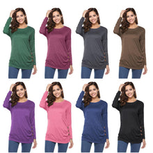 Load image into Gallery viewer, Women&#39;s Casual Long Sleeve Round Neck Shirt