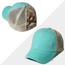 Load image into Gallery viewer, New Mesh Cross Outout Ponytail Baseball Cap