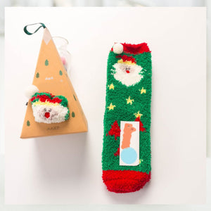 Christmas Gift Box - Cute Plush Socks（4 pairs）