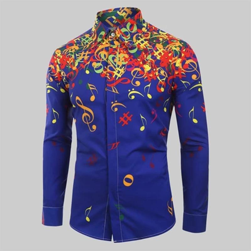 Colorful Music Notes Men's Shirt