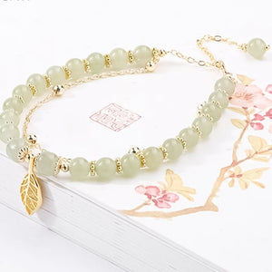 🔥Last Day Promotion 50% OFF💞hetian jade gold leaf bracelet