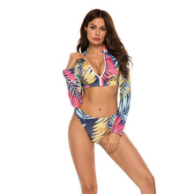 Load image into Gallery viewer, New Conservative Printed Swimsuit Split Long Sleeve (3 PCs)