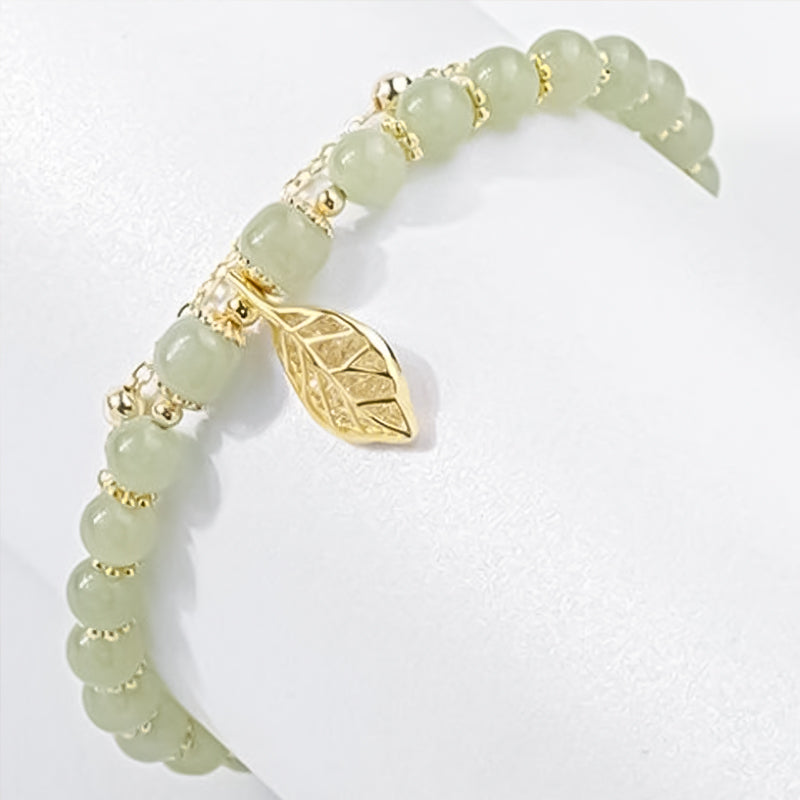 🔥Last Day Promotion 50% OFF💞hetian jade gold leaf bracelet