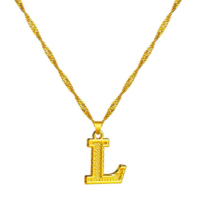 18K Gold Plated Initial Letter Necklace