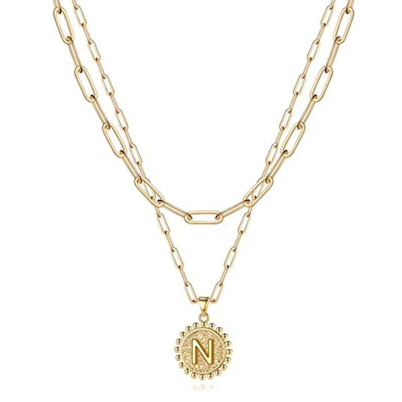 Gold Initial Necklaces for Women