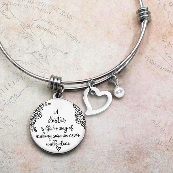 Sister Bracelets Expandable Charm Bangles Christmas Birthday Gifts for Sister Friends