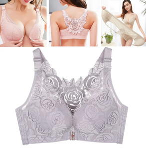 Rose Embroidery Wireless Bra