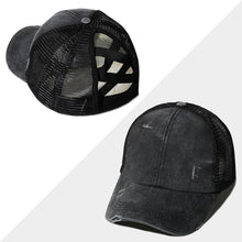 Load image into Gallery viewer, New Mesh Cross Outout Ponytail Baseball Cap