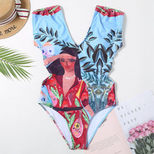 Load image into Gallery viewer, One-piece swimsuit Multicolor artistic style