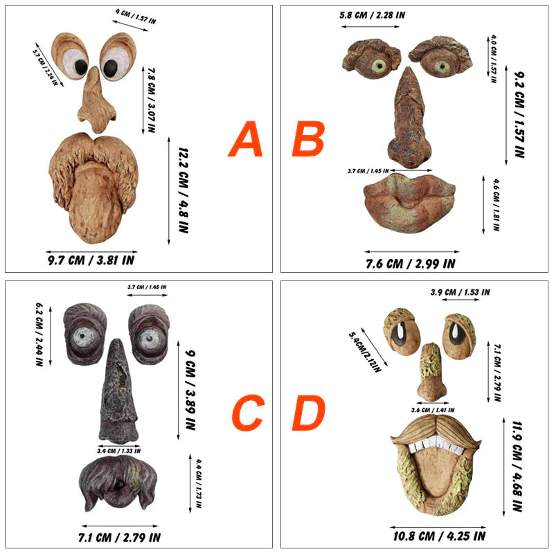 Outdoor Tree Face Decoration