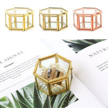 Load image into Gallery viewer, Hexagon Transparent Glass Jewelry Box