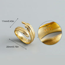 Load image into Gallery viewer, Adjustable Golden Plume Ring