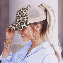 Load image into Gallery viewer, New Mesh Cross Outout Ponytail Baseball Cap