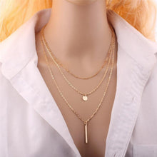 Load image into Gallery viewer, Multilayer Pendant Long Chain Necklace