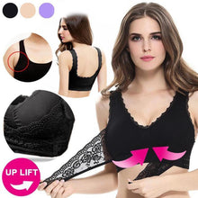 Load image into Gallery viewer, Wireless Front Cross Buckle Lace Lift Bra