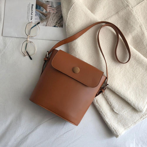 Women's Leather Bucket Bag