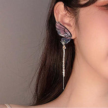 Load image into Gallery viewer, Butterfly Fringe Long Earrings